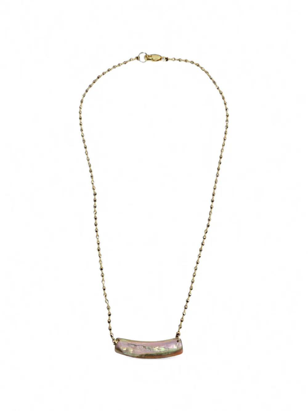 Madison abalone bar pendant necklace - Bianco
