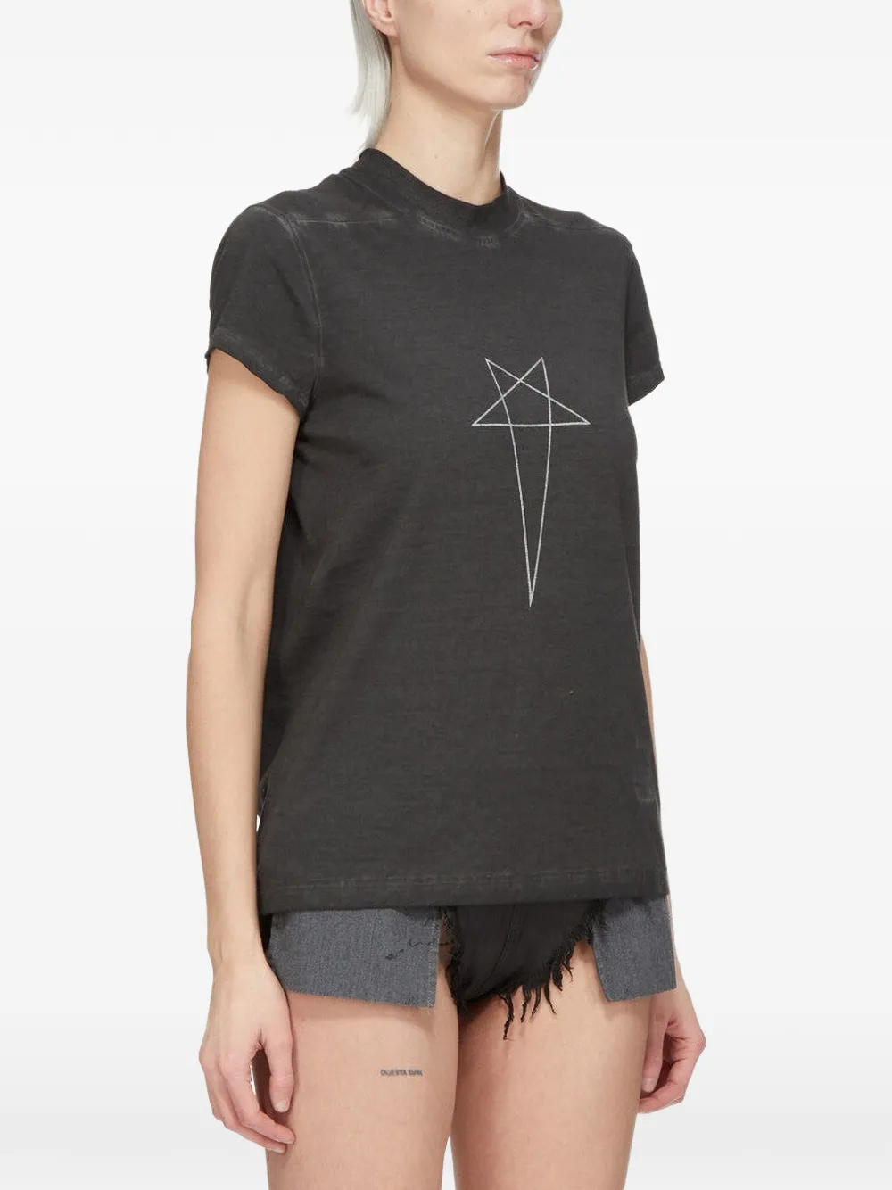 Rick Owens DRKSHDW T-shirt met pentagram-print Zwart