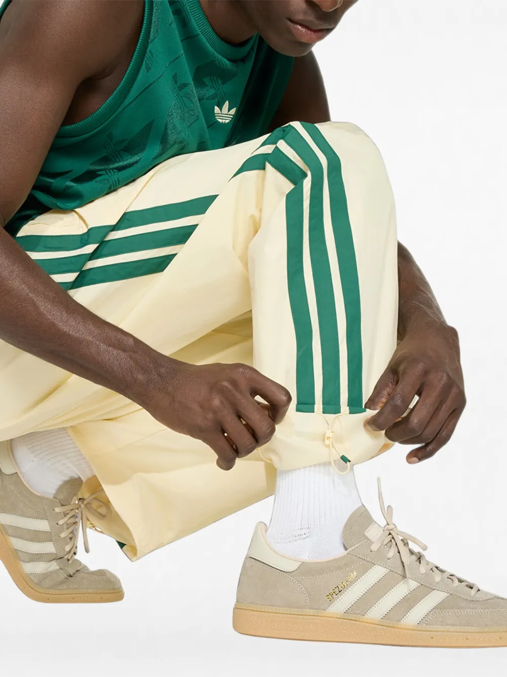 adidas Cutline trainingsbroek met zijstreep Beige