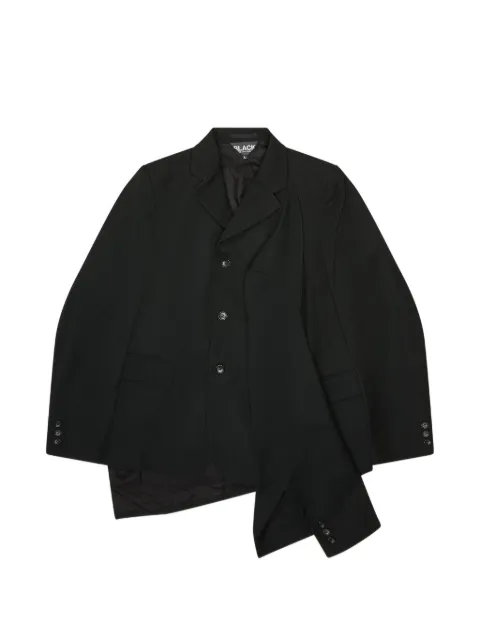 Black Comme Des Garçons deconstructed asymmetric jacket