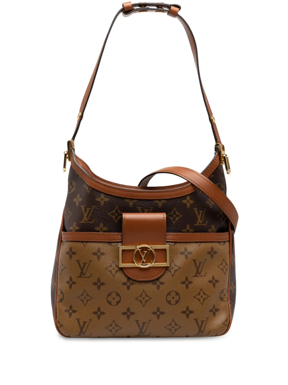 Louis Vuitton Pre-Owned 2020 Monogram Reverse Dauphine Hobo PM satchel - Marrone