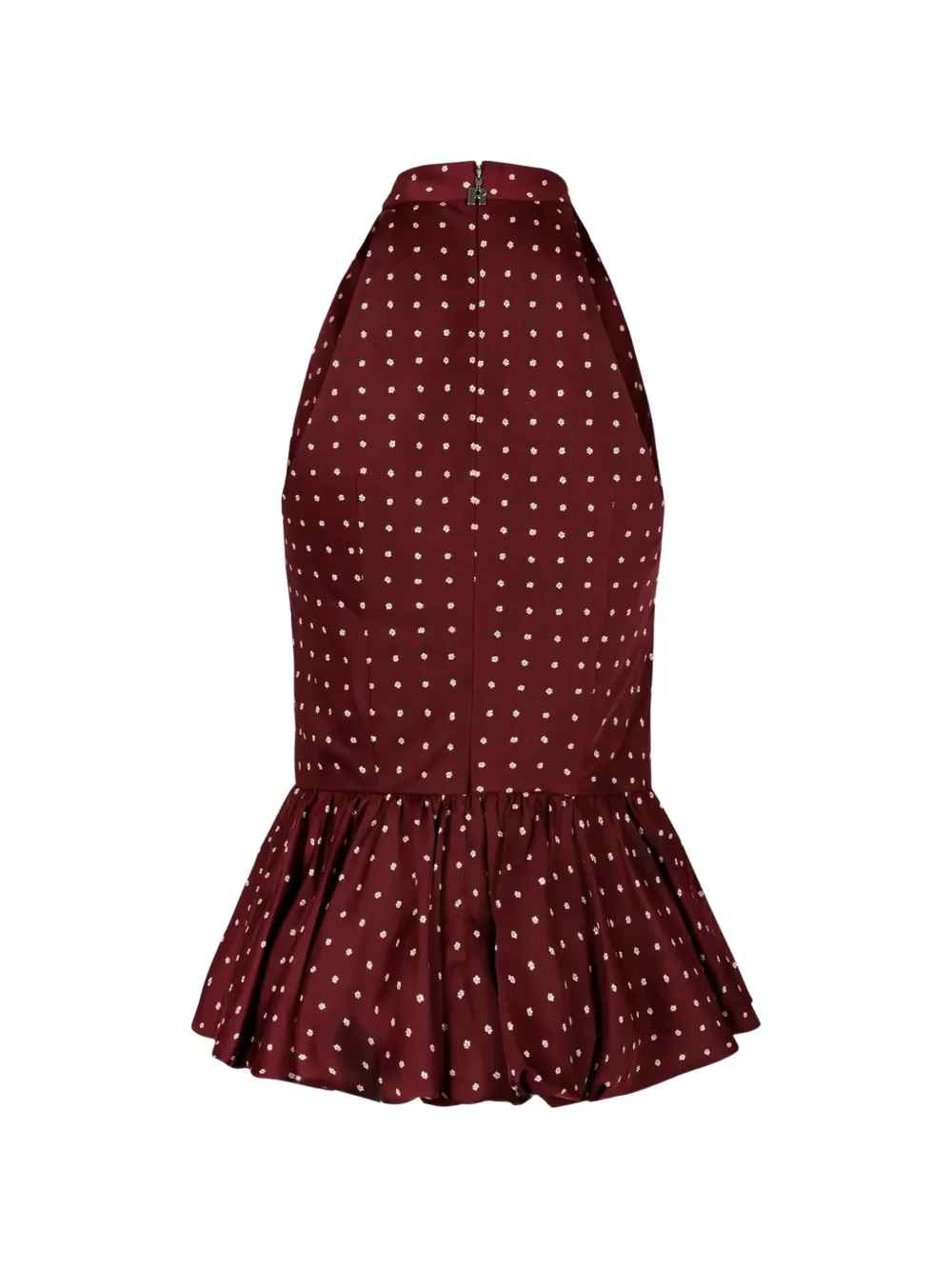ROTATE BIRGER CHRISTENSEN Peplum top met halternek en stippen Rood