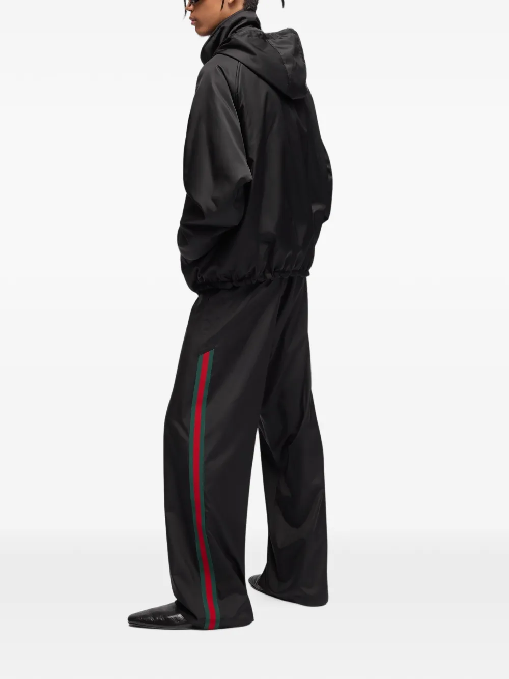 Gucci hooded raglan-sleeve jacket Zwart