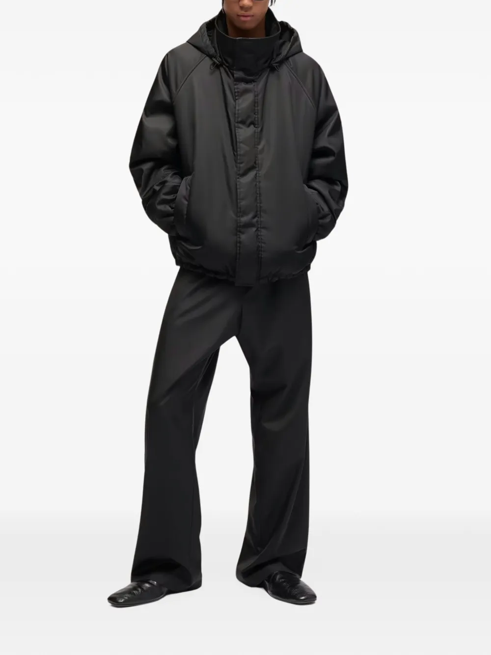 Gucci hooded raglan-sleeve jacket Zwart