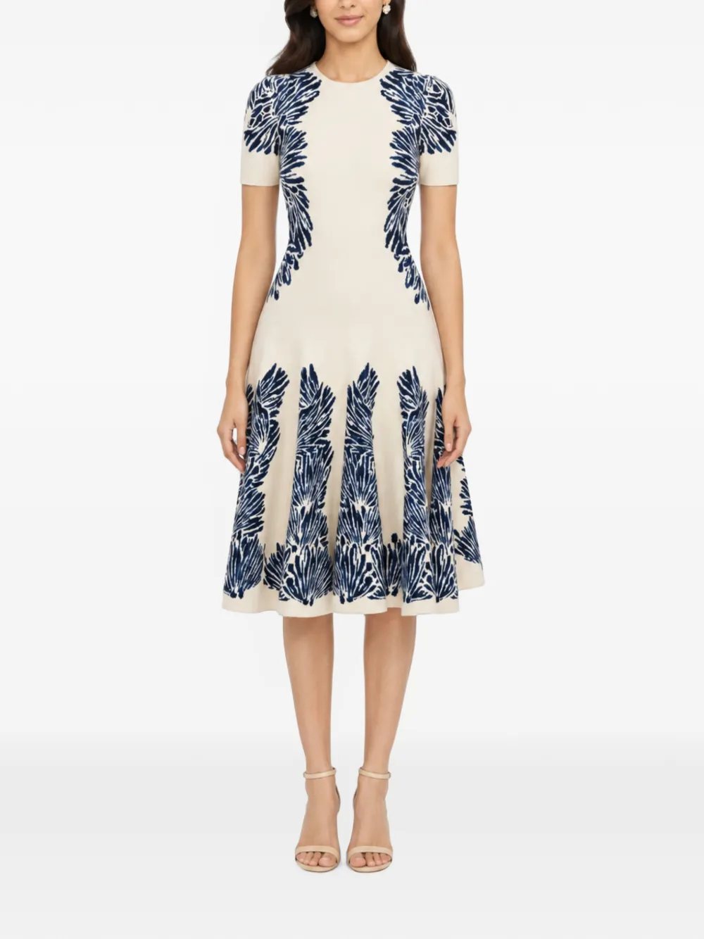 Ulla Johnson Sofie gebreide midi-jurk met jacquard Beige