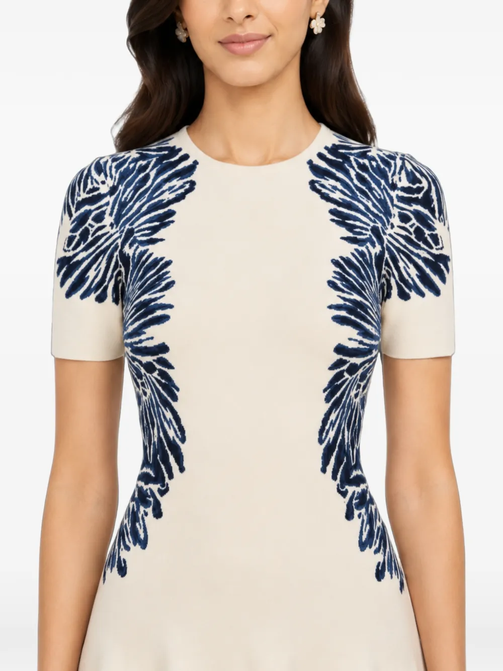 Ulla Johnson Sofie gebreide midi-jurk met jacquard Beige