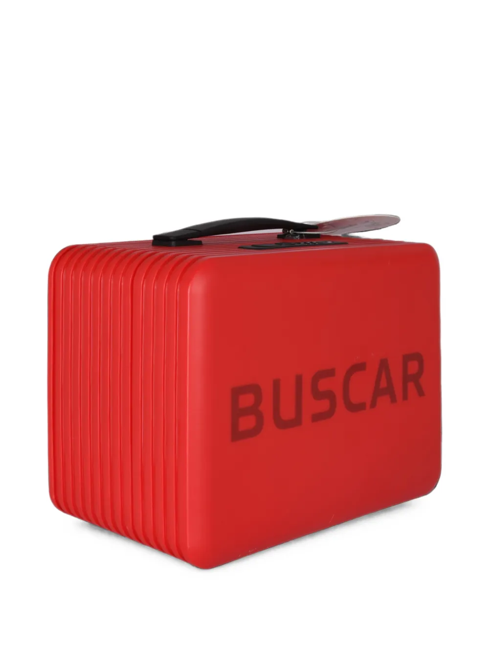 BUSCAR Geribbelde koffer met logo-print Rood