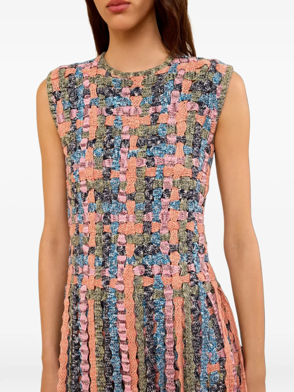 Ulla Johnson Alexis gebreide maxi-jurk met franjeafwerking Roze