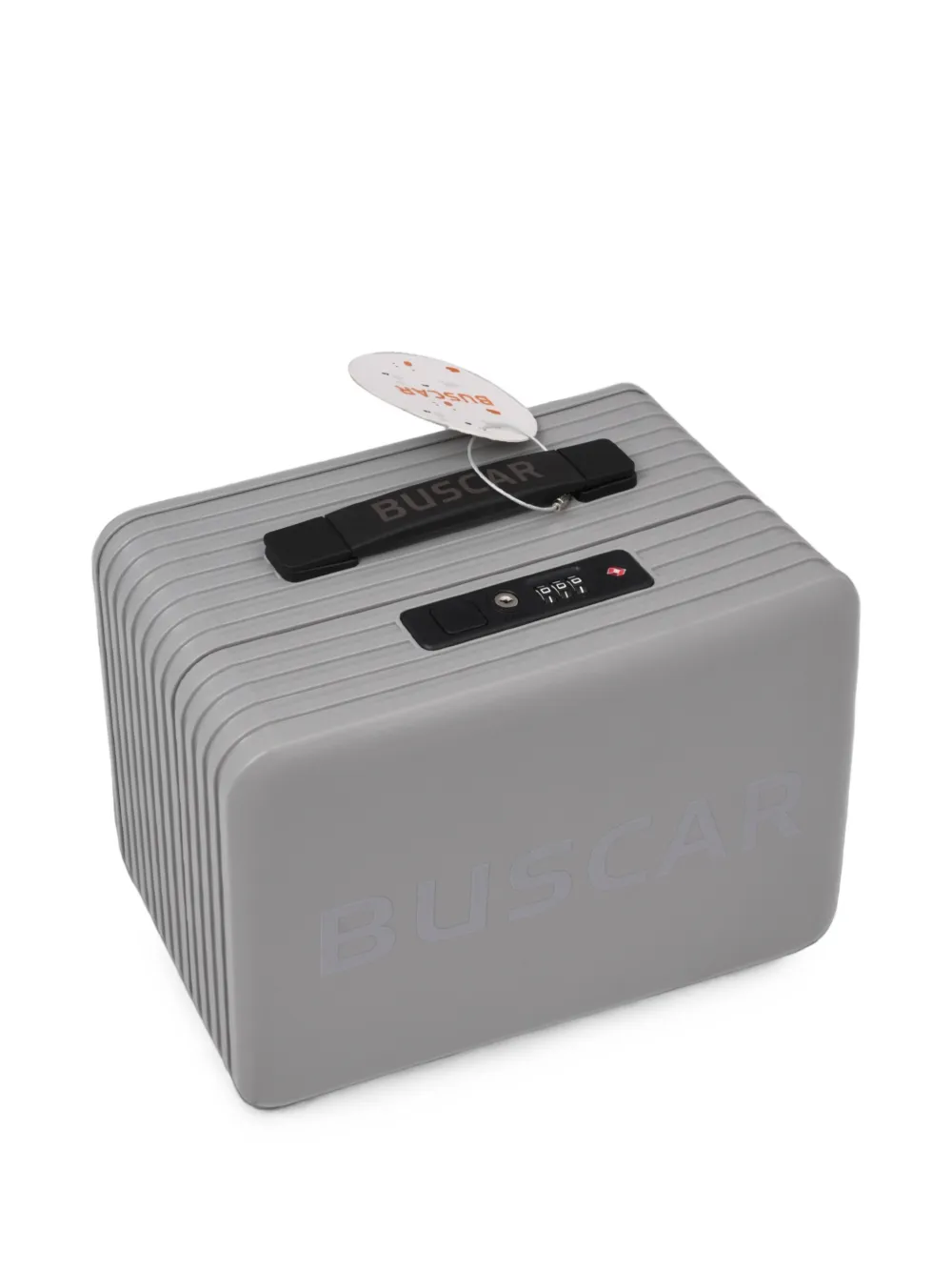 BUSCAR Beautycase met groeven en logo-print Grijs