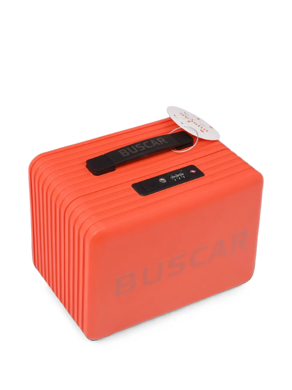 BUSCAR Geribbelde koffer met logo-print Oranje