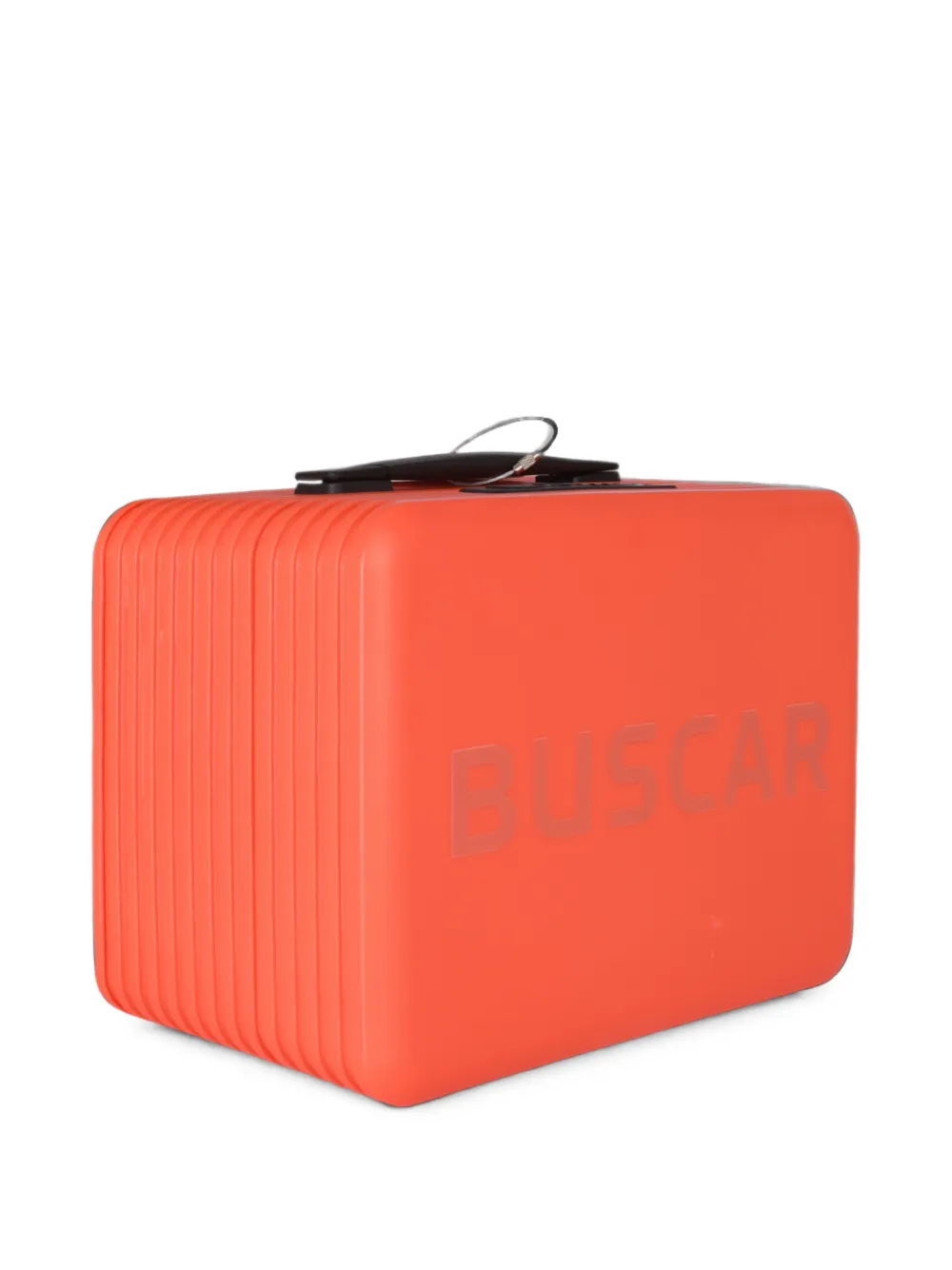 BUSCAR Geribbelde koffer met logo-print Oranje