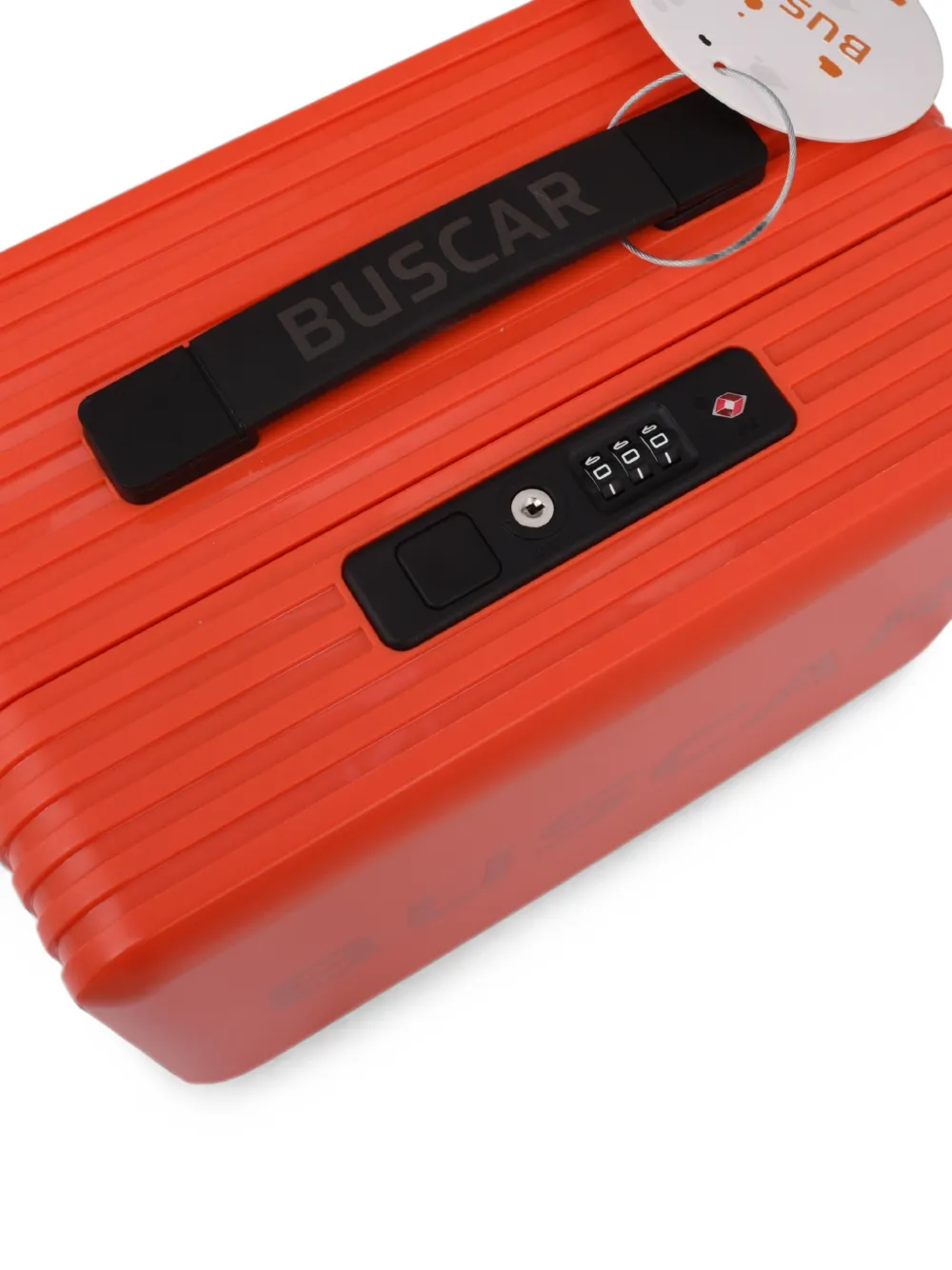 BUSCAR Geribbelde koffer met logo-print Oranje