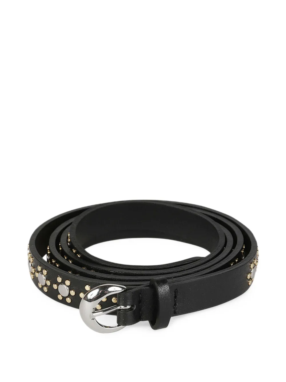 Orciani Leren riem met studs Zwart