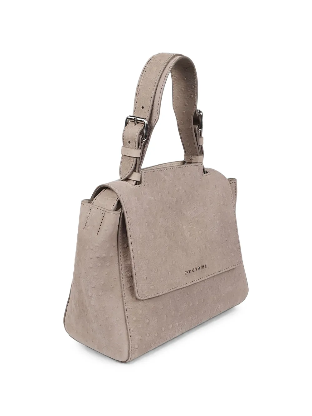 Orciani Shopper met struisvogeleffect Beige