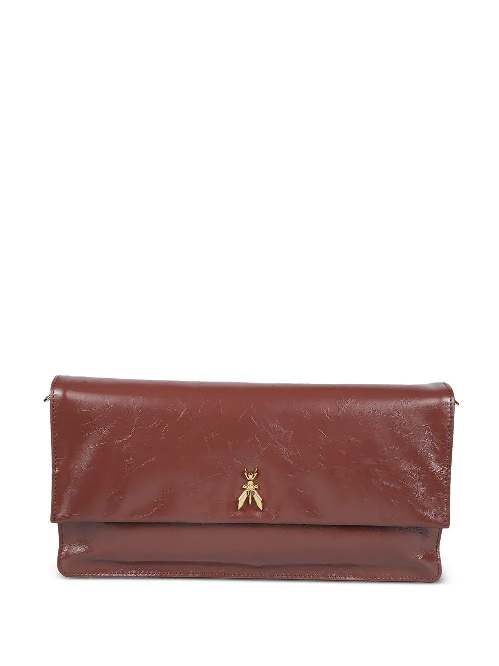 Patrizia Pepe crinkled leather shoulder bag - Braun