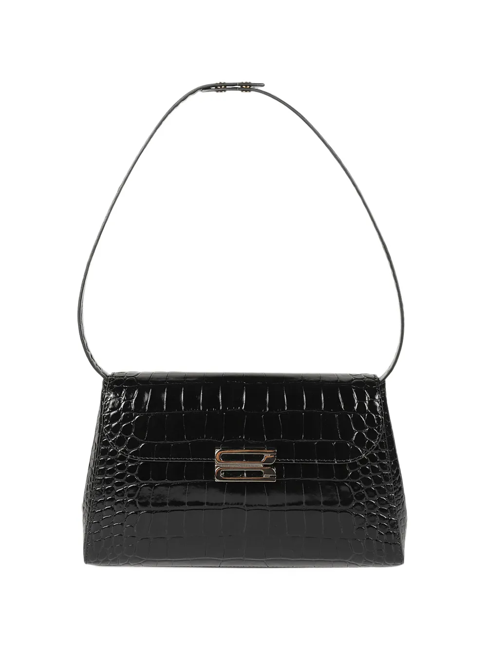 Victoria Beckham croc-effect leather shoulder bag - Schwarz