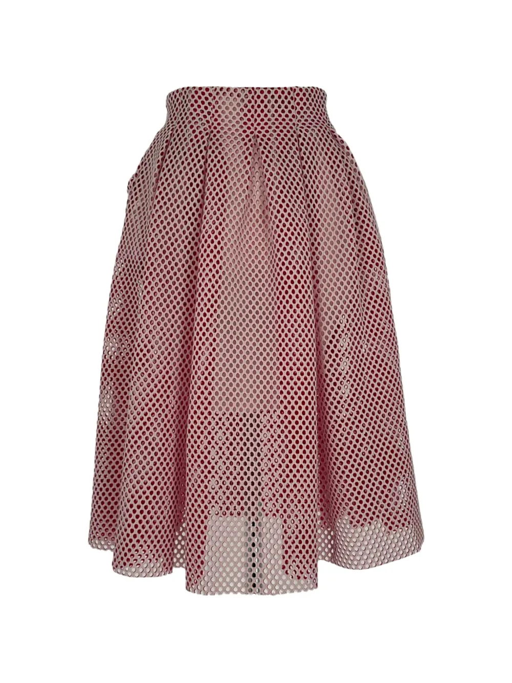 Maje openwork-knit midi skirt - Rosso
