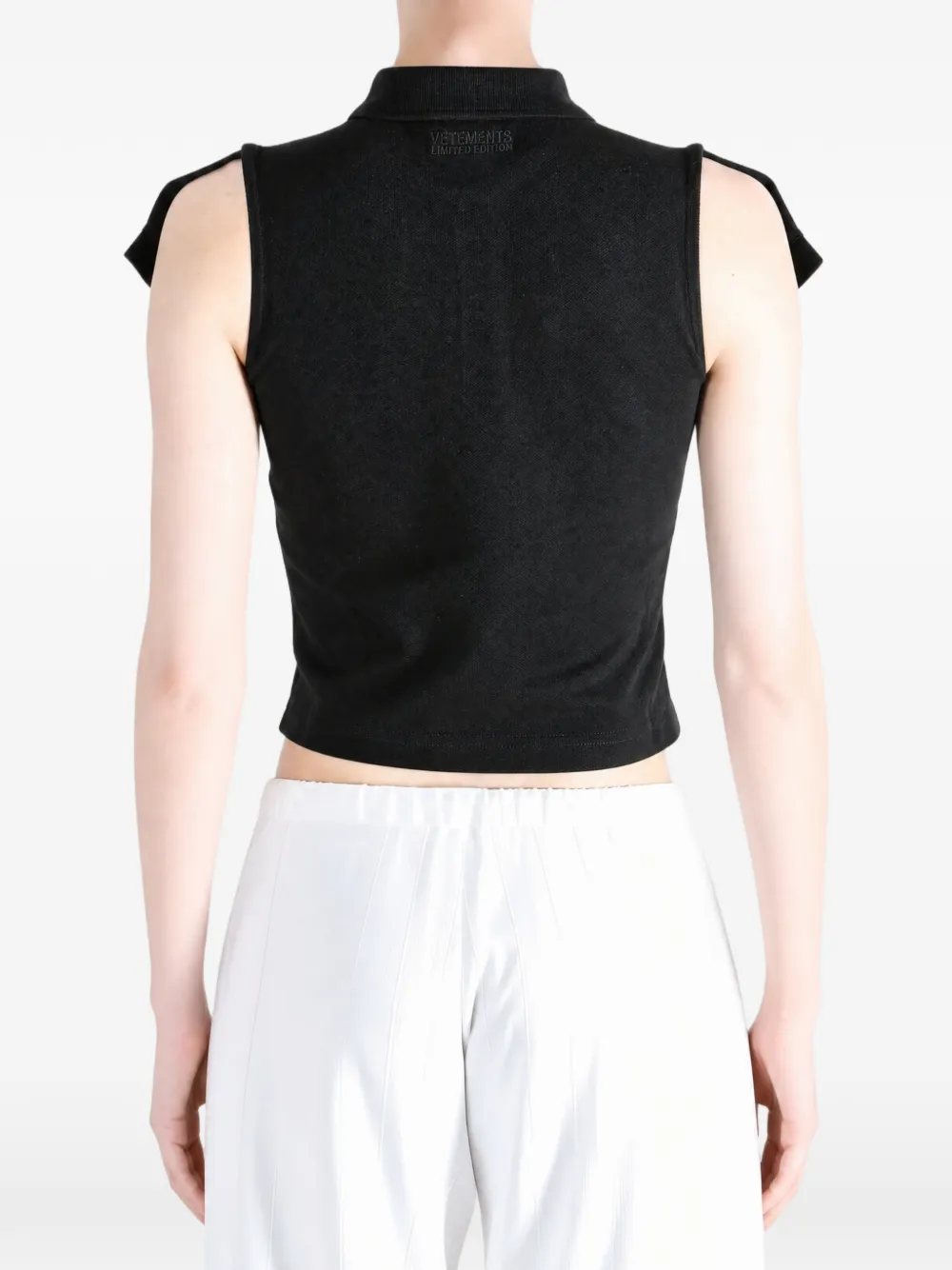VETEMENTS logo-embroidered polo shirt Zwart