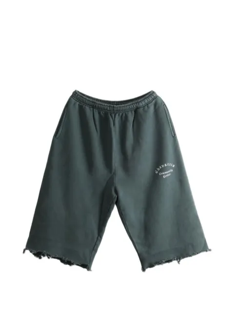 Willy Chavarria logo-print raw-cut shorts