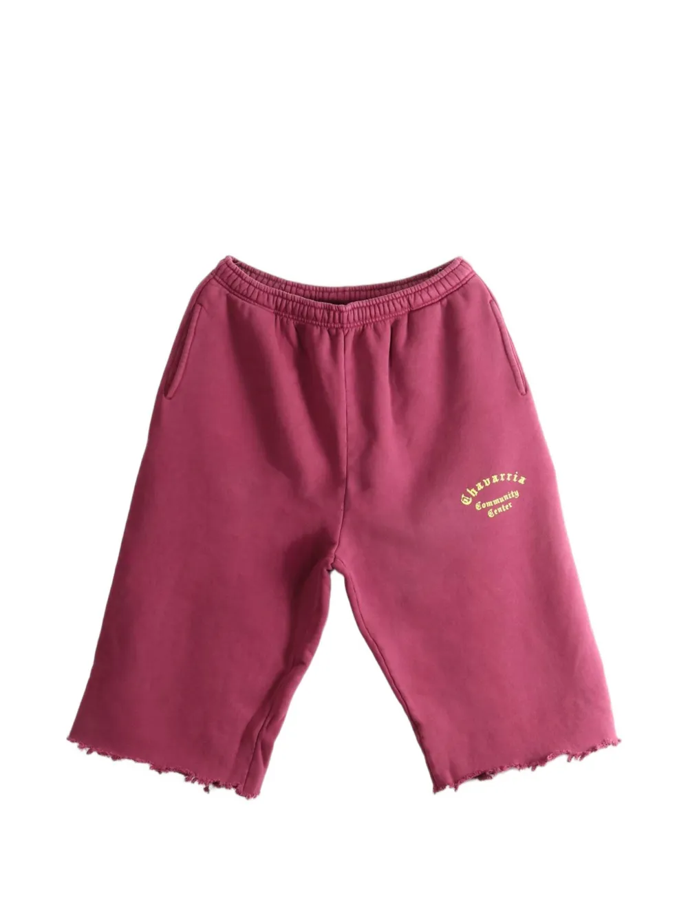 Willy Chavarria logo-print frayed-edge track shorts