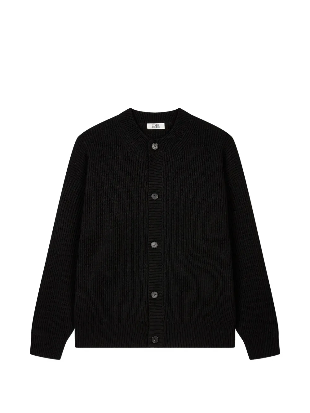 TOMBOY ribbed-knit round-neck cardigan