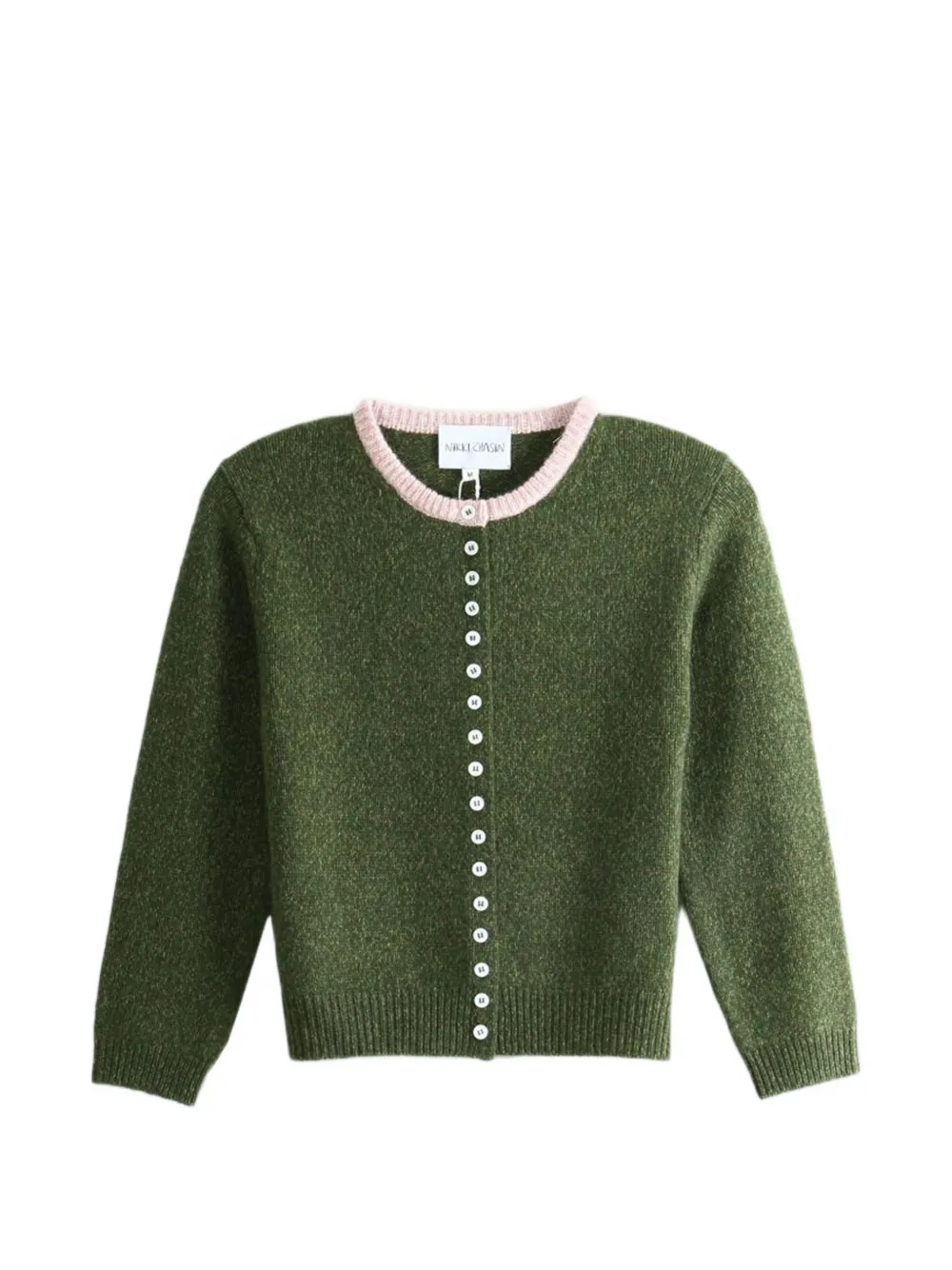 Nikki Chasin Clio contrast-trim cashmere cardigan