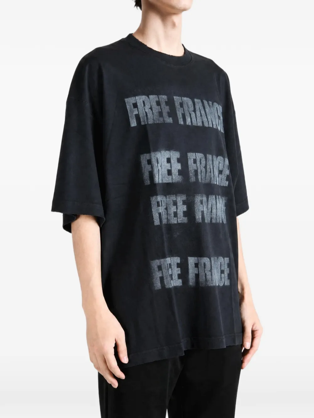 VETEMENTS Free France oversized T-shirt Zwart