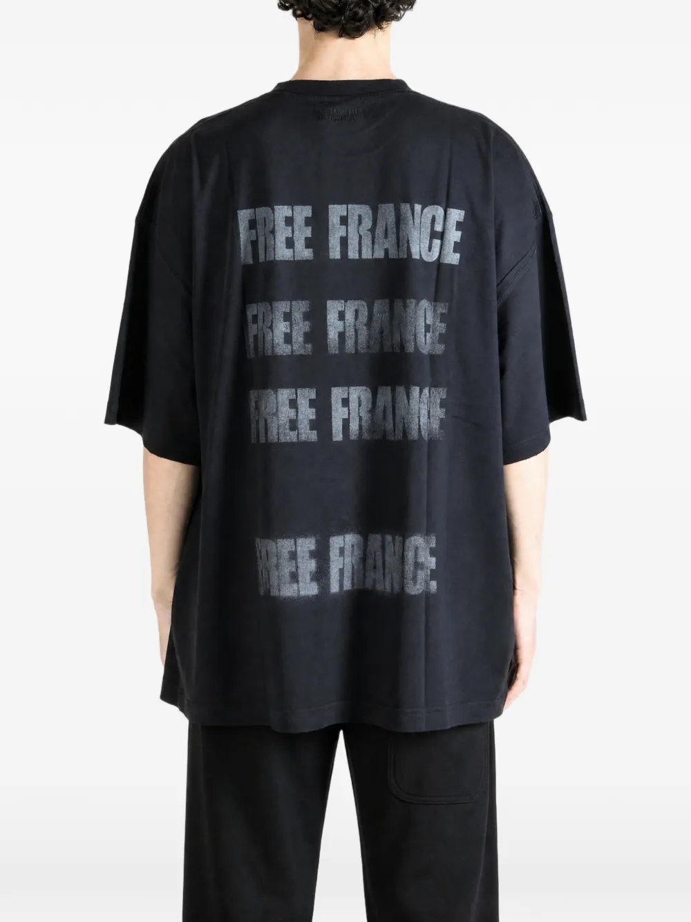 VETEMENTS Free France oversized T-shirt Zwart