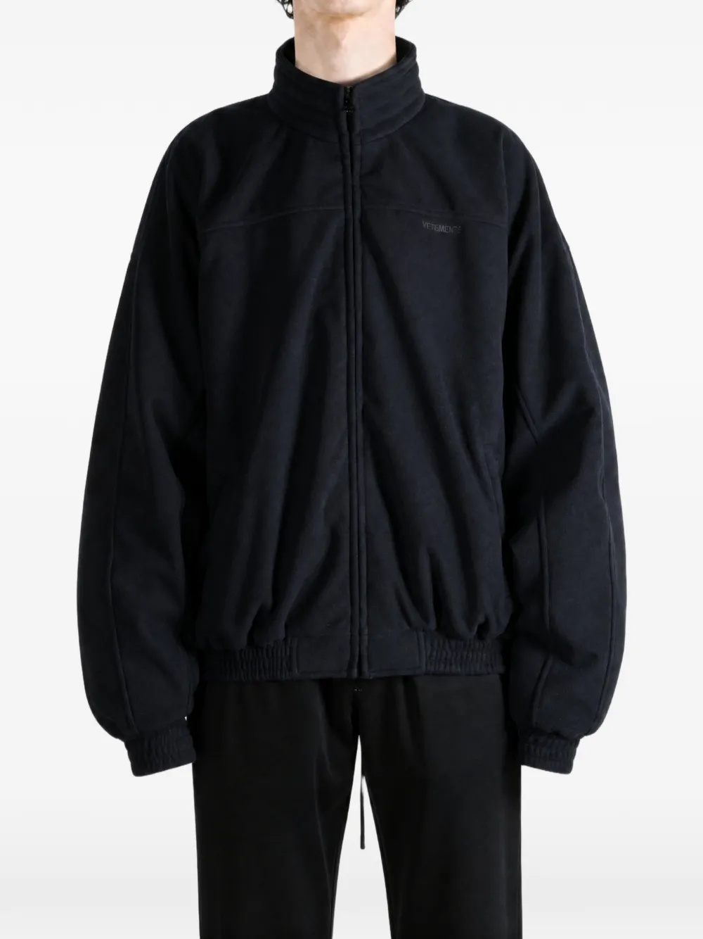 VETEMENTS Fleece sweater met geborduurd logo Zwart