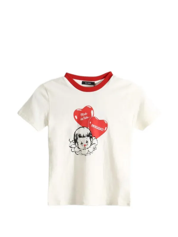Willy Chavarria Payasadas Graphic-print Ringer T-shirt in White