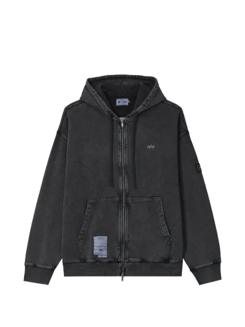 izzue faded zip-up hoodie