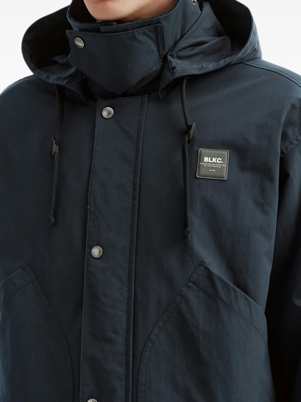 CHOCOOLATE logo-patch hooded jacket Blauw