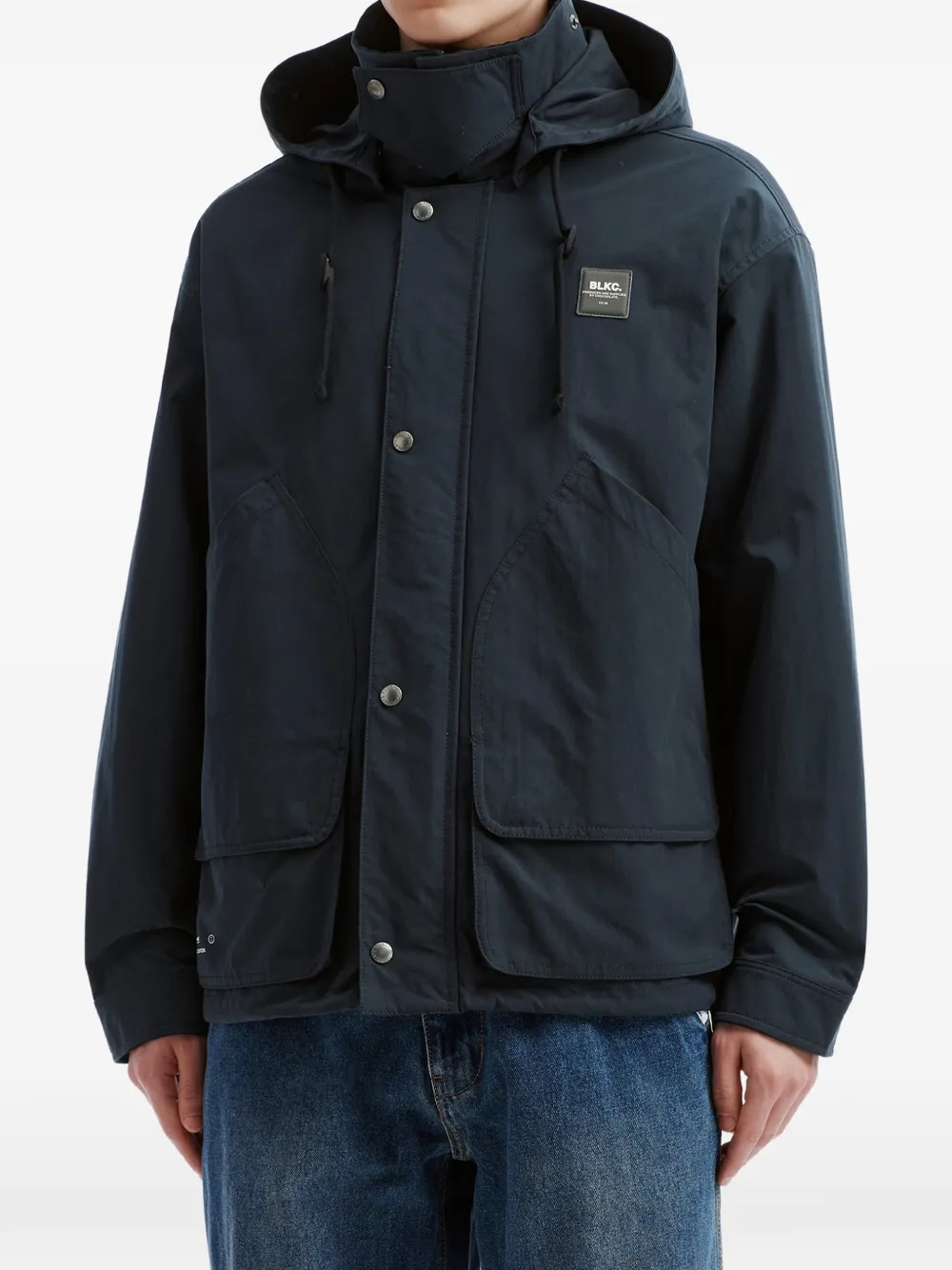 CHOCOOLATE logo-patch hooded jacket Blauw