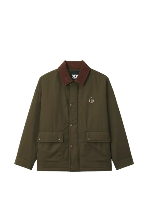 FINGERCROXX corduroy-collar logo-patch jacket