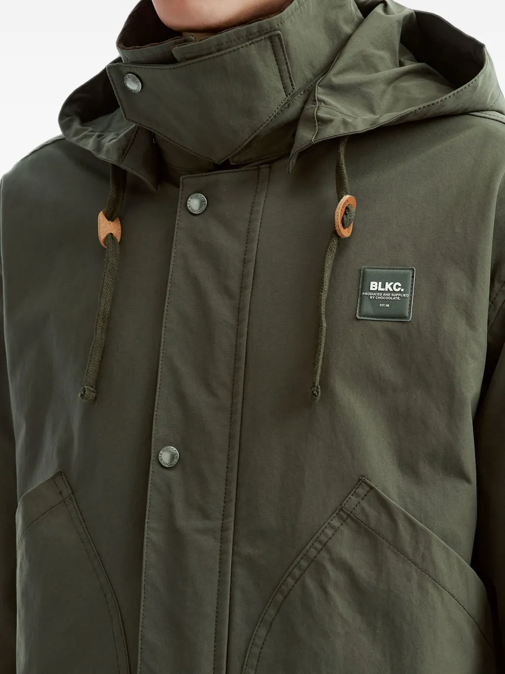 CHOCOOLATE logo-patch hooded jacket Groen
