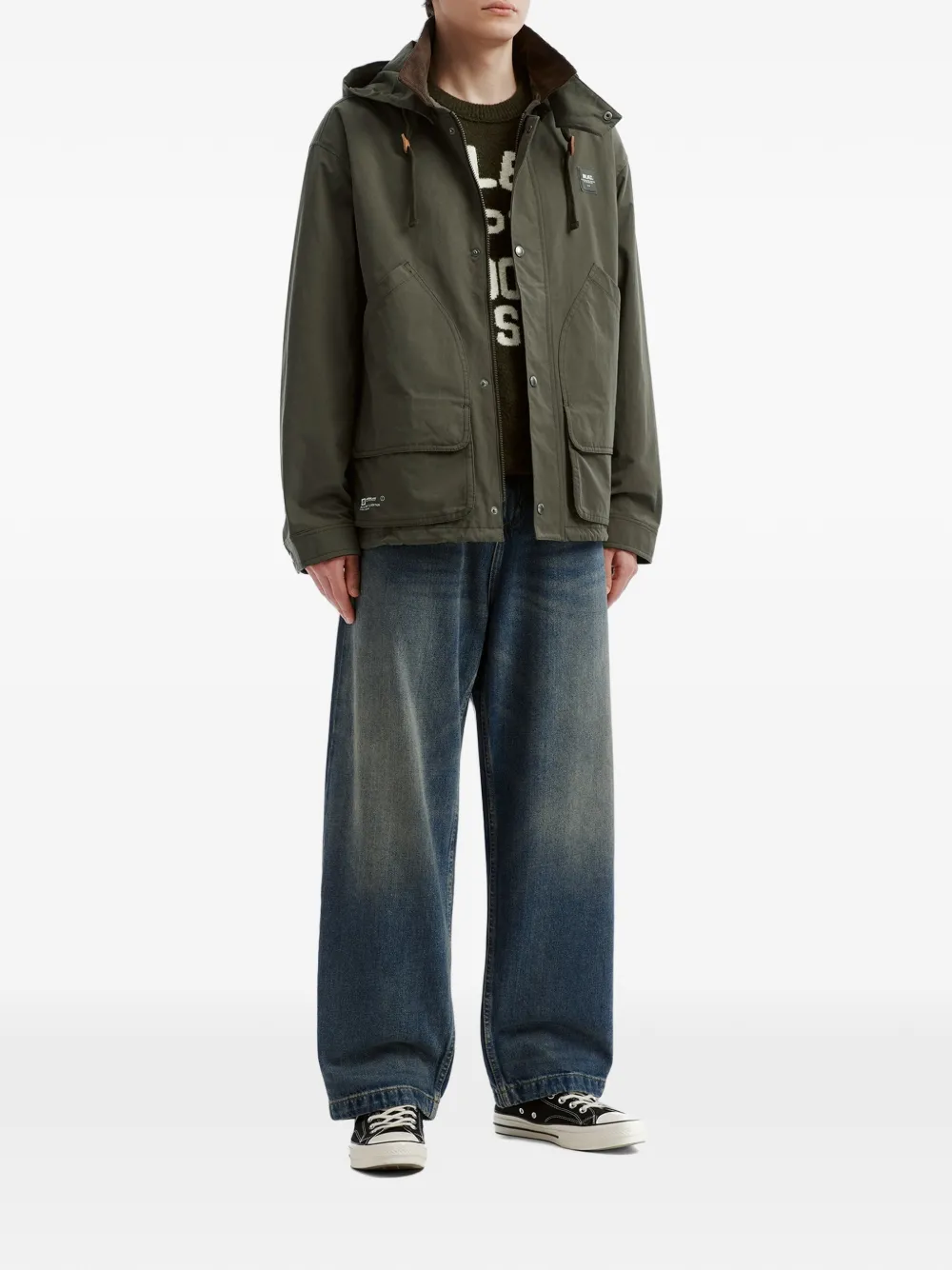 CHOCOOLATE logo-patch hooded jacket Groen