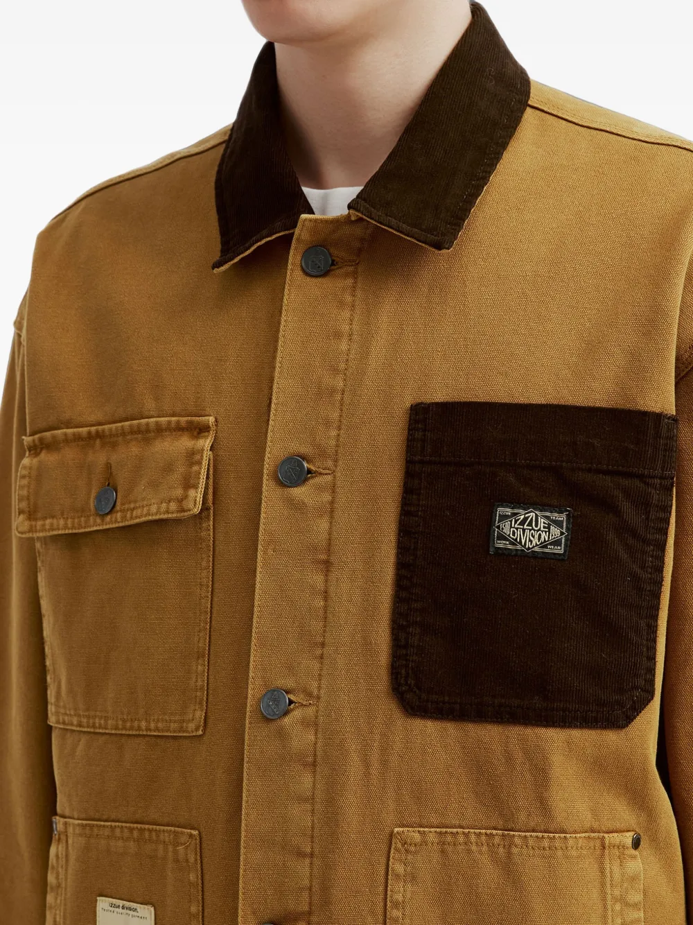 izzue corduroy-collar patch-pocket shirt jacket Bruin