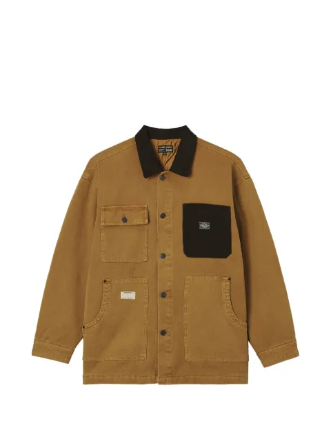 izzue corduroy-collar patch-pocket shirt jacket