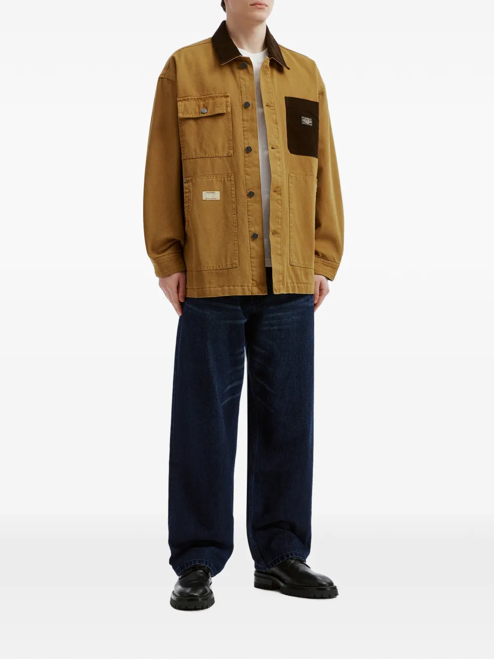 izzue corduroy-collar patch-pocket shirt jacket Bruin