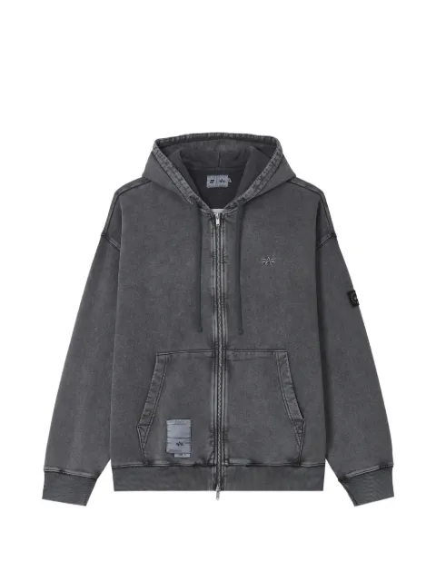 izzue faded zip-up hoodie