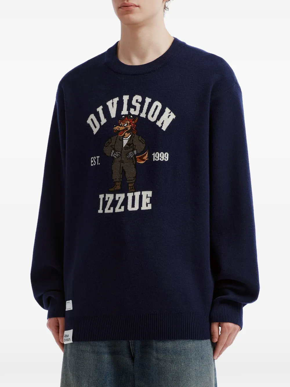 izzue graphic-intarsia sweater Blauw