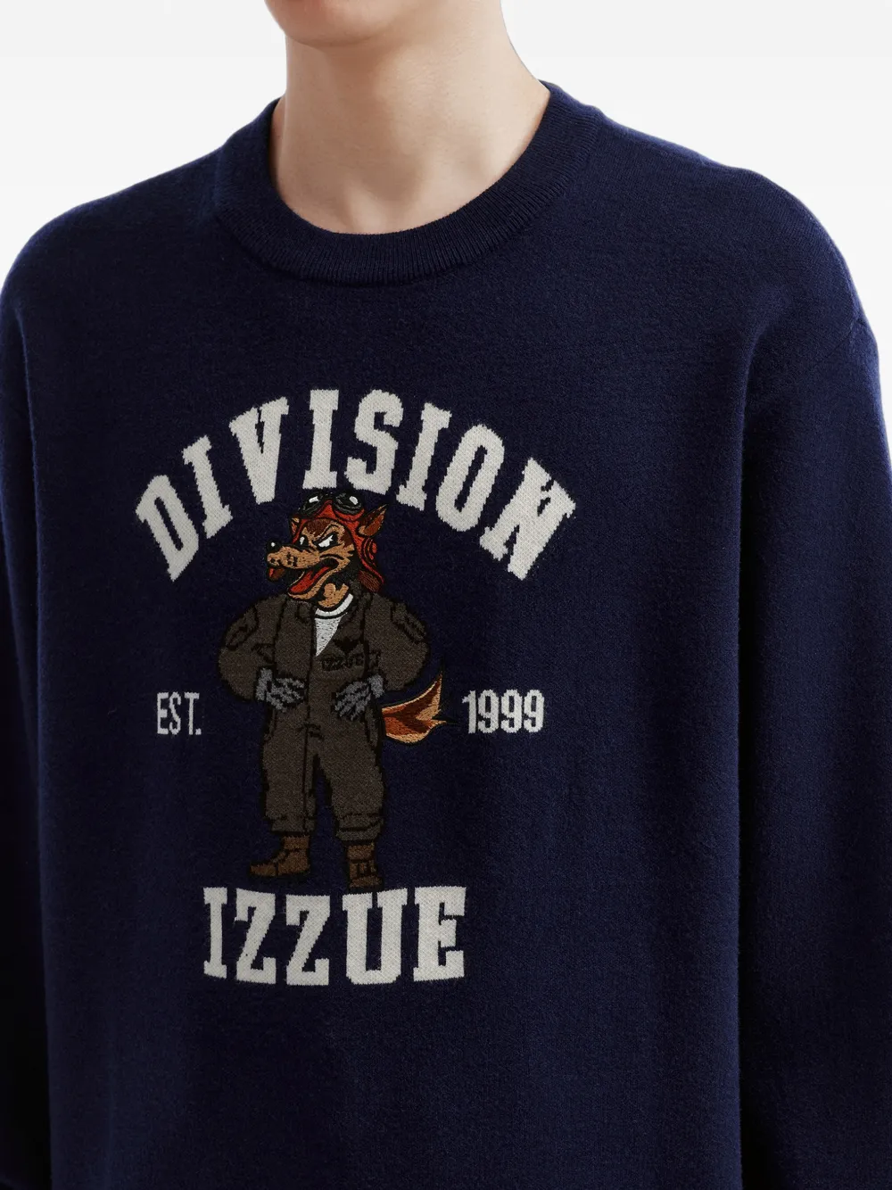izzue graphic-intarsia sweater Blauw