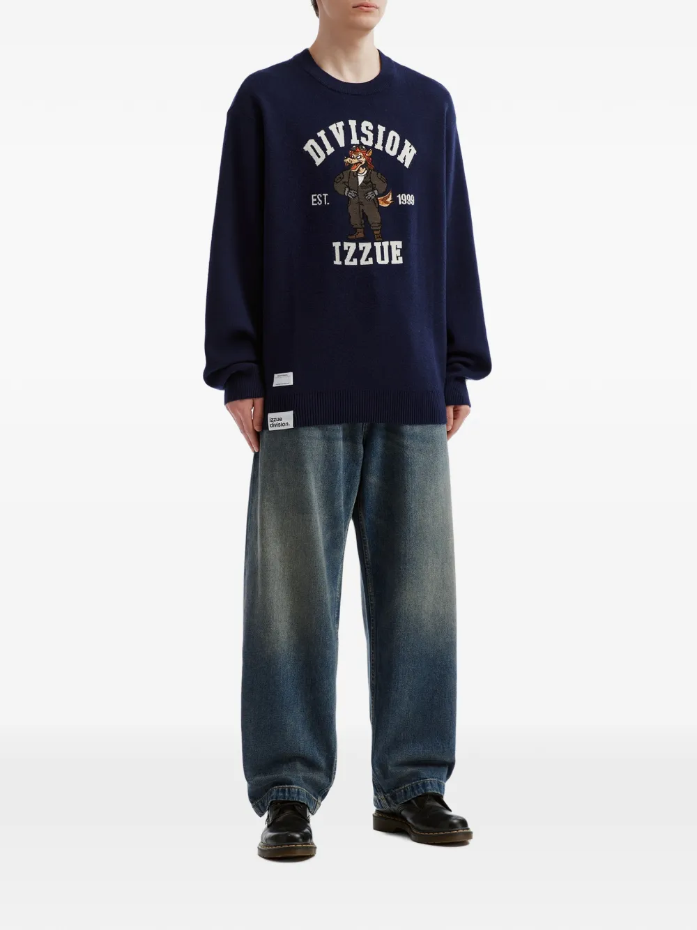 izzue graphic-intarsia sweater Blauw