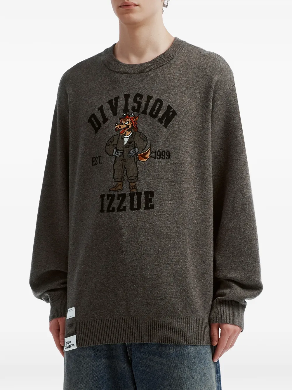 izzue graphic-print long-sleeve sweater Grijs