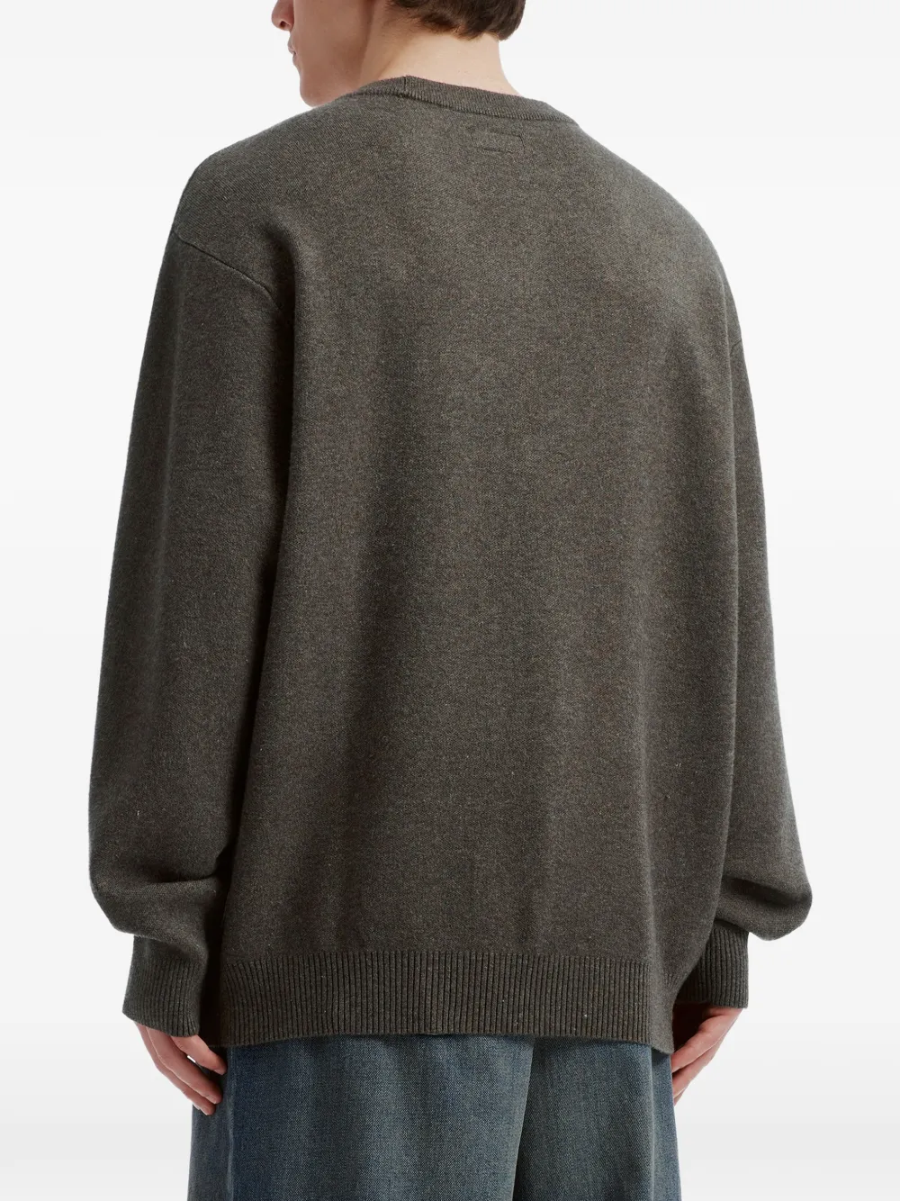 izzue graphic-print long-sleeve sweater Grijs