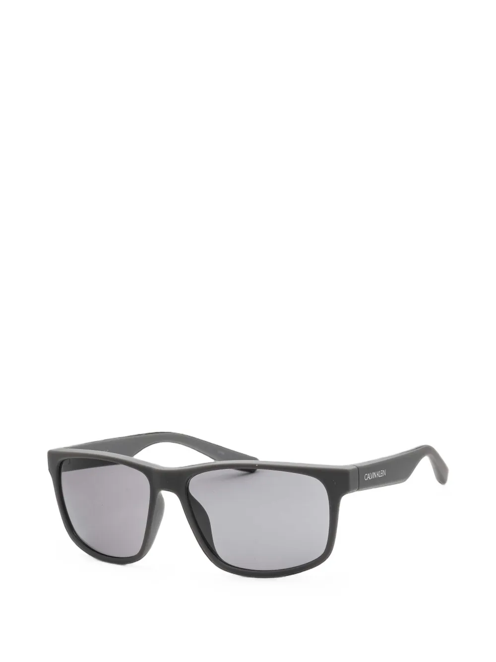 Calvin Klein Matte-finish Rectangle-frame Sunglasses In Grey