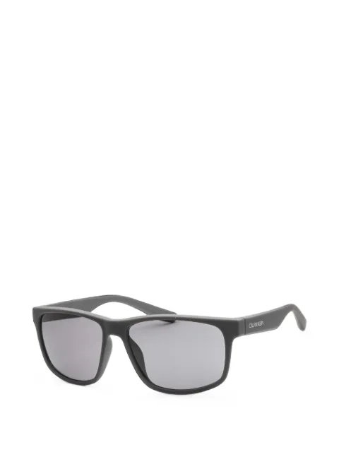 Calvin Klein matte-finish rectangle-frame sunglasses