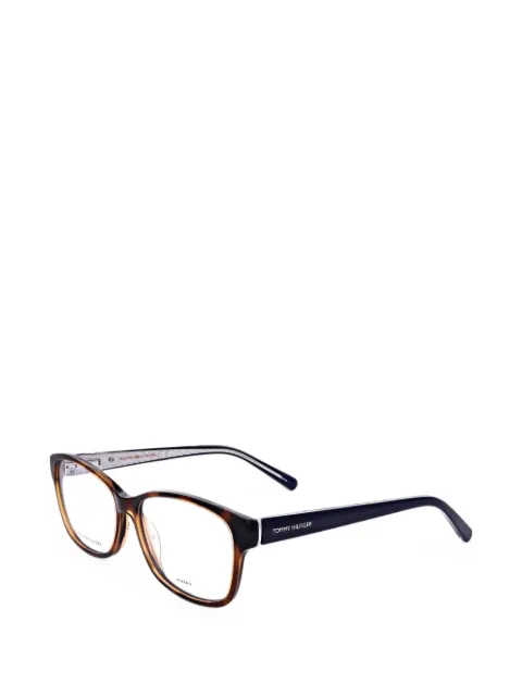Tommy Hilfiger tortoiseshell-effect rectangle-frame glasses