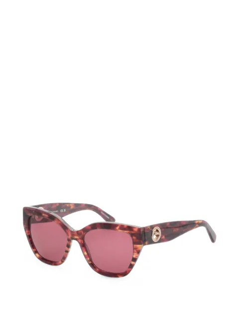 Longchamp tortoiseshell-effect logo-plaque sunglasses