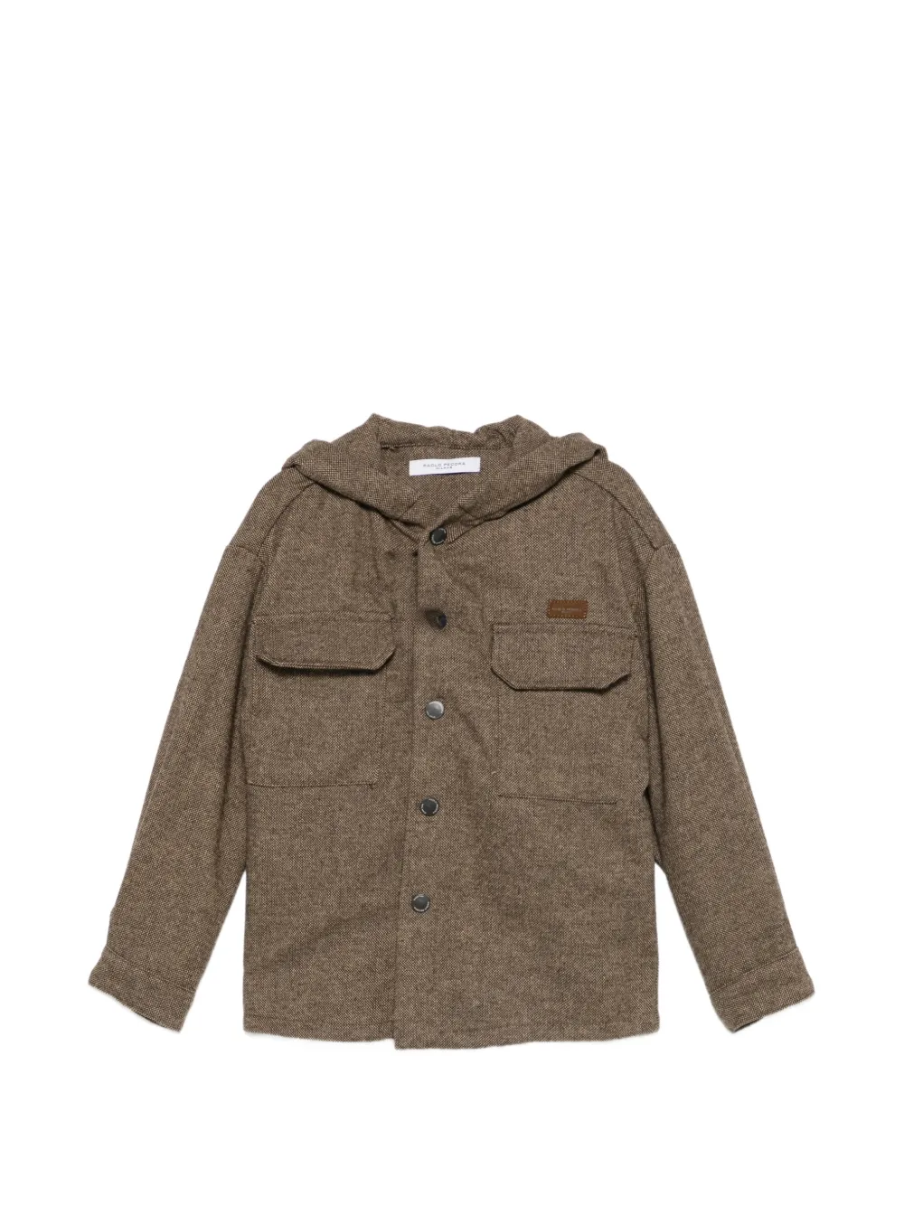 Paolo Pecora Kids hooded button-up jacket - Marrone
